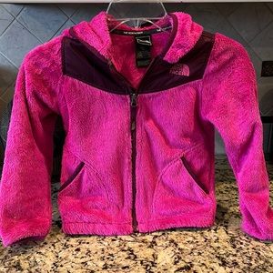 North face girls hot pink fleece jacket